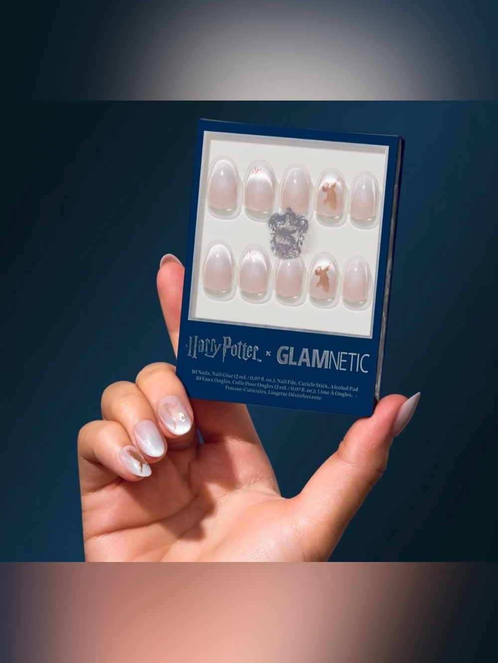 Glamnetic Harry Potter Rowena Ravenclaw Short Almond Press-On Nails nib